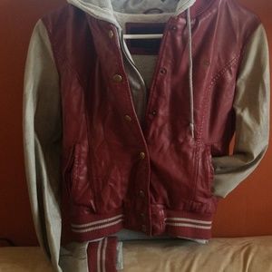 OBEY propoganda Faux Leather Letterman Jacket